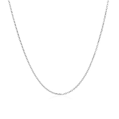 14k White Gold Diamond Cut Cable Link Chain (0.87 mm)