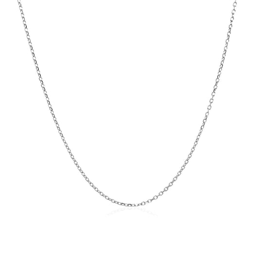 14k White Gold Diamond Cut Cable Link Chain (0.87 mm)