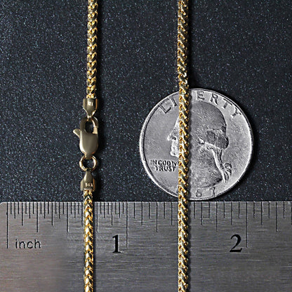 14k Yellow Solid Gold Diamond Cut Round Franco Chain (2.20 mm)