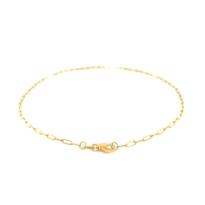 14K Yellow Gold Fine Paperclip Anklet (1.5mm)