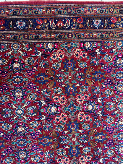 Persian Mashhad I Fine Allover Rug Wool 7 x 10