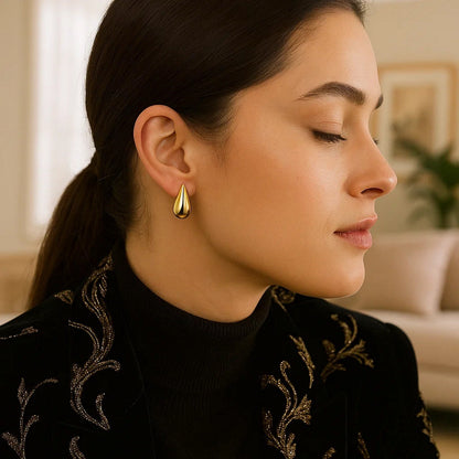 14k Yellow Gold Small Raindrop Studs Earrings (19.50x9.80 mm)