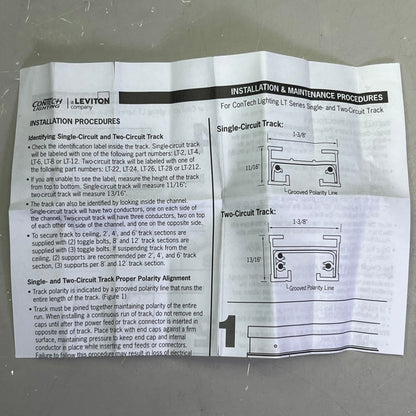 LEVITON Single Circuit Track Lighting Sz  4’, White Finish LT4P