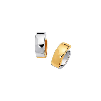 14k Two-Tone Gold Reversible Snuggable Style Earrings