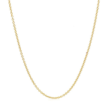 14k Yellow Gold Round Cable Link Chain (1.30 mm)