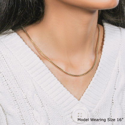 14k Yellow Gold Solid Round Box Chain (2.5 mm)