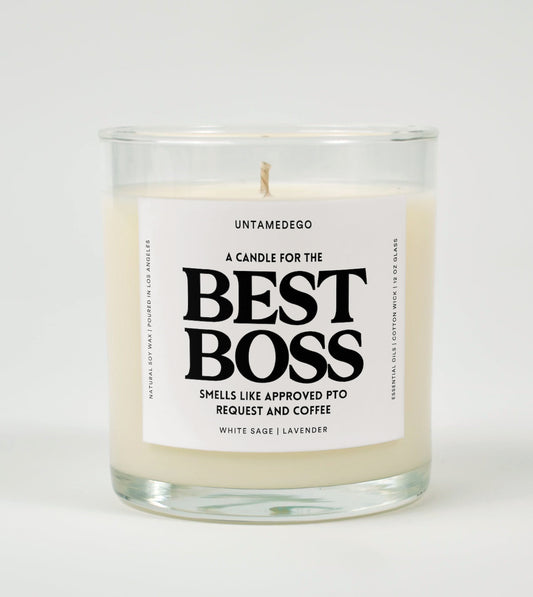 A Candle For My Best Boss Glass Candle