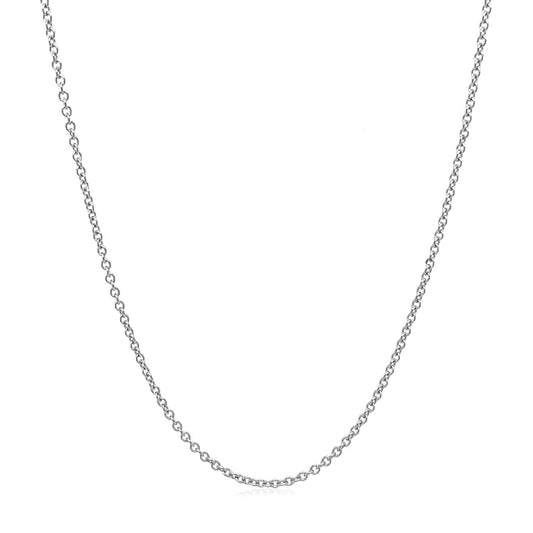 14k White Gold Round Cable Link Chain (1.30 mm)