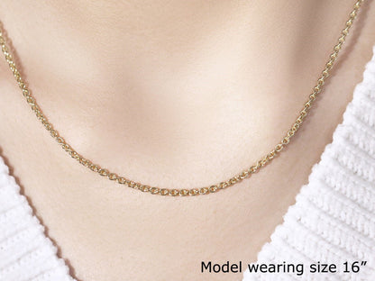2.2mm 14K Yellow Gold Forsantina Lite Cable Link Chain