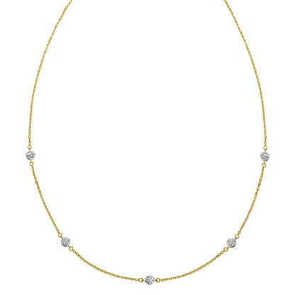 14K Two Tone Gold Classic Paperclip Chain Necklace