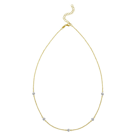 14K Two Tone Gold Classic Paperclip Chain Necklace