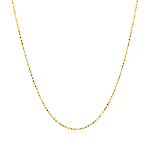 14k Yellow Gold Diamond Cut Bead Chain (0.90 mm)