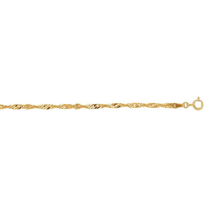 10k Yellow Gold Singapore Bracelet (2.20 mm)