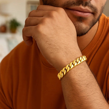 14k Yellow Gold Semi Solid Miami Cuban Bracelet (9.10 mm)