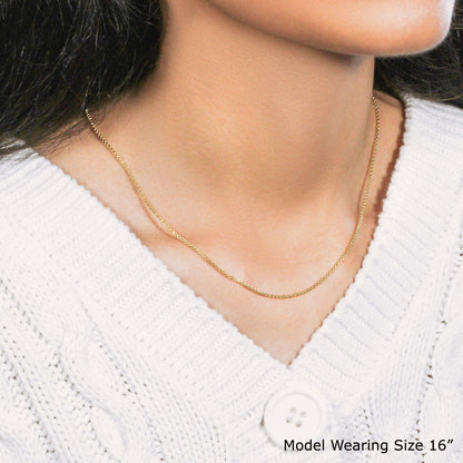 14k Yellow Gold Round Box Chain (1.3 mm)