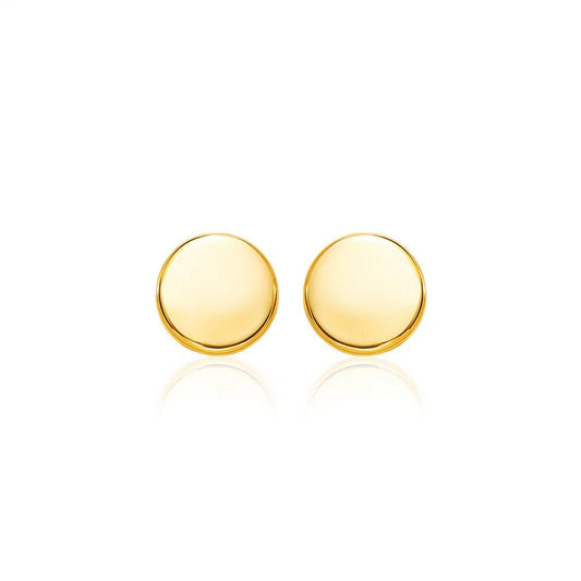 14k Yellow Gold Polished Round Post Earrings(5.5mm)
