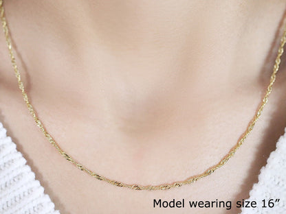 14k Yellow Gold Singapore Chain (1.80 mm)