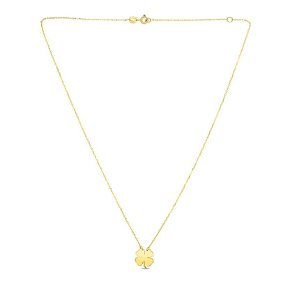 14K Yellow Gold Four Leaf Clover Necklace