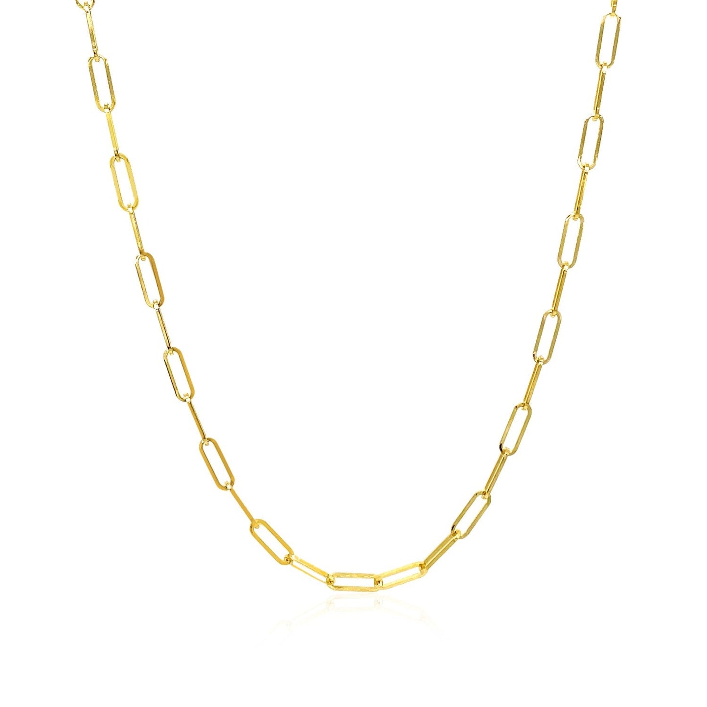 14K Yellow Gold Delicate Paperclip Chain (2.1 mm)