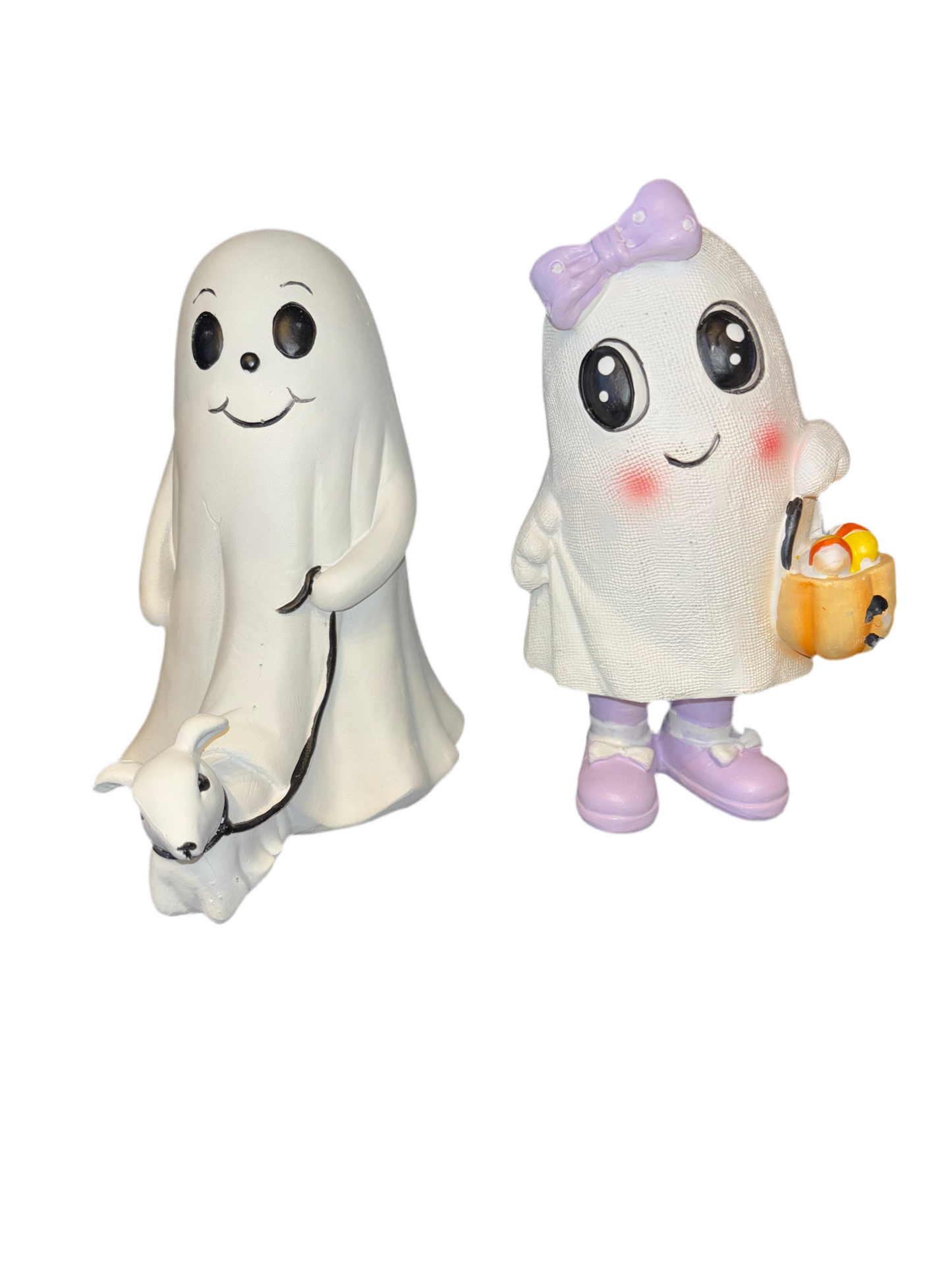 7” Resin Halloween Ghost Cutie Figurines - SET OF 2