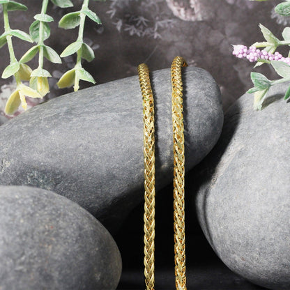 14k Yellow Gold Diamond Cut Round Franco Chain (3.20 mm)
