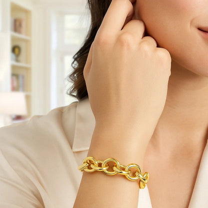 14k Yellow Gold Round Link Bracelet (11.60 mm)
