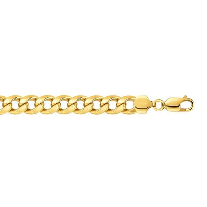 14k Yellow Gold Miami Cuban Semi Solid Bracelet (8.00 mm)