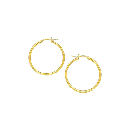 10k Yellow Gold Polished Hoop Earrings (2x40 mm)