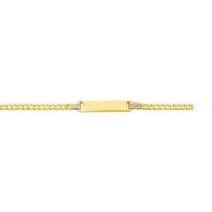 14k Yellow Gold Curb Link Style Childrens ID Bracelet (3.30 mm)