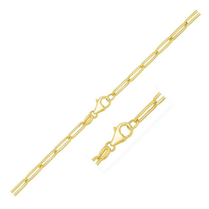 10K Yellow Gold Paperclip Bracelet  (2.50 mm)