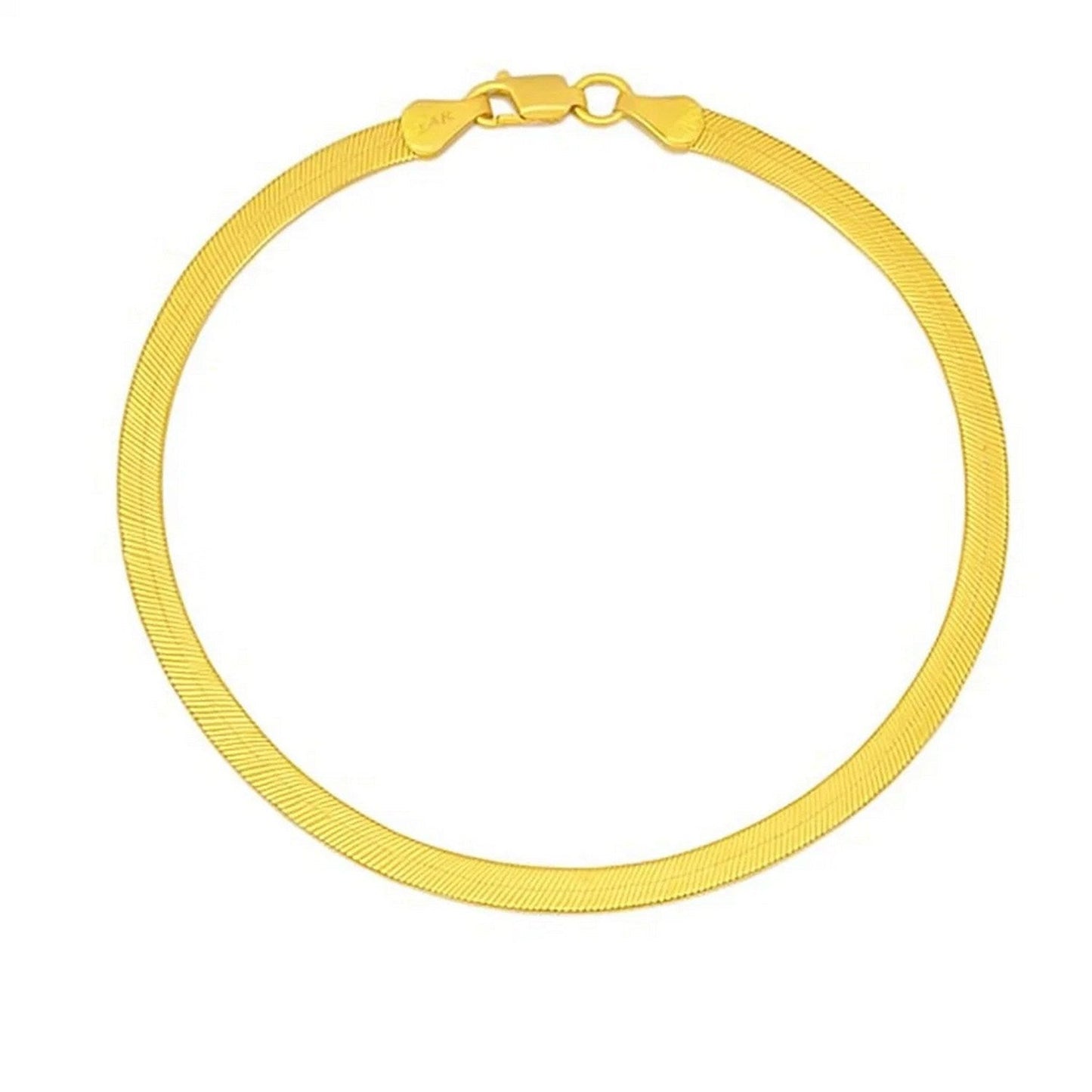 14k Yellow Gold Super Flex Herringbone Bracelet (1.50 mm)