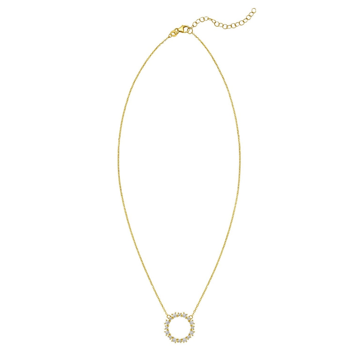 14K Yellow Gold Diamon Oro Circle Necklace