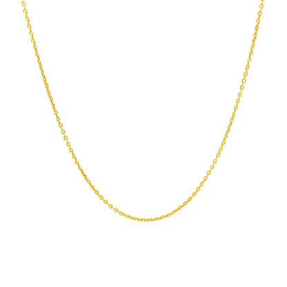 14k Yellow Gold Round Cable Link Chain (1.1 mm)