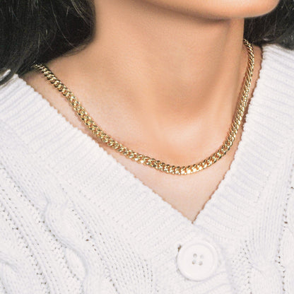 14k Yellow Gold Semi Solid Miami Cuban Chain (5.00 mm)