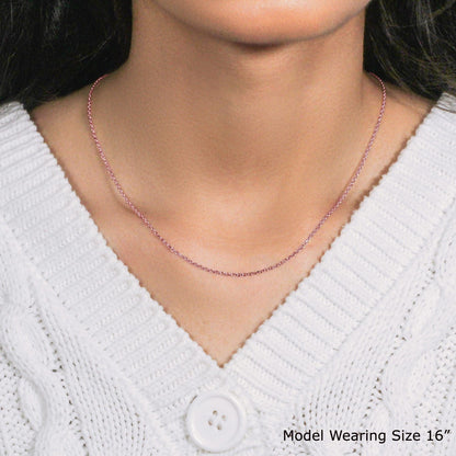 14k Rose Gold Diamond Cut Cable Link Chain (1.30 mm)