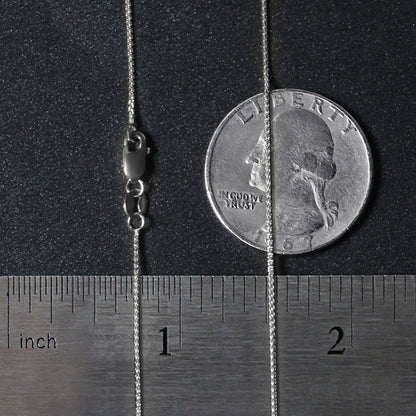 14k White Gold Round Wheat Chain (0.80 mm)