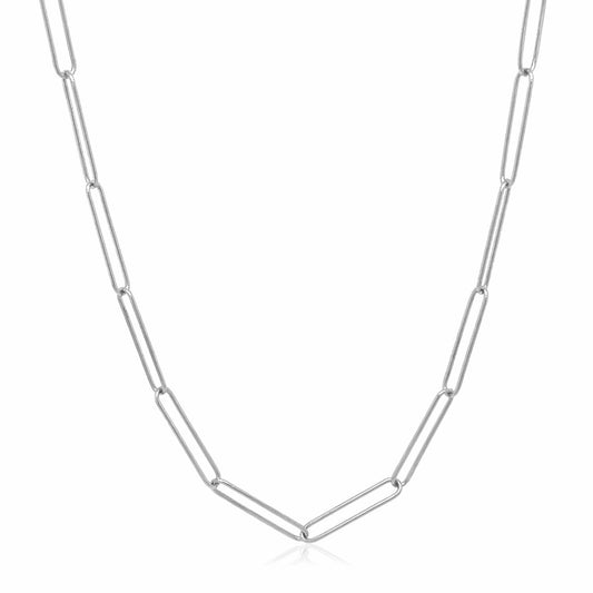 14k White Gold Wire Paperclip Chain (2.7 mm)