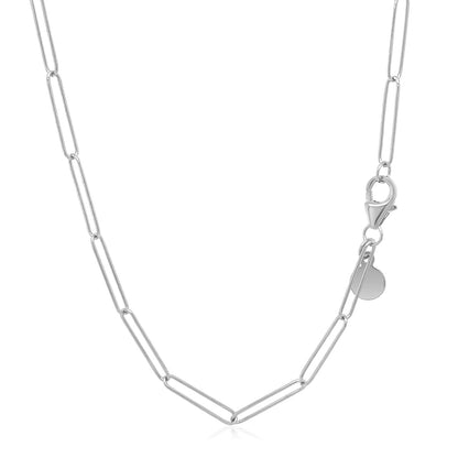 14k White Gold Wire Paperclip Chain (2.7 mm)