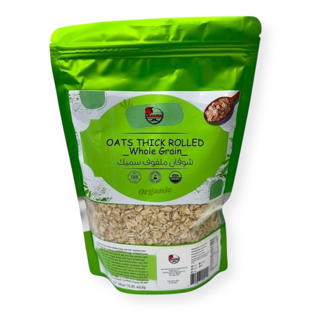 Albasha Organic Rolled Oats - 100% Thick Rolled, Nutritious Whole Grain, Gluten-Free