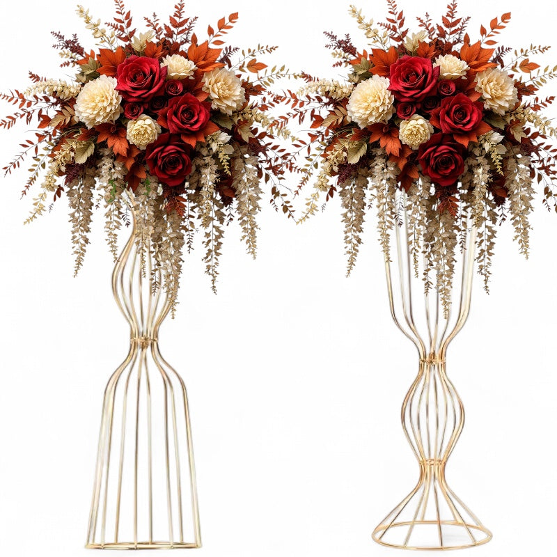 Elyss Wedding Party Table Decor - 23.6” Gold Flower Stand