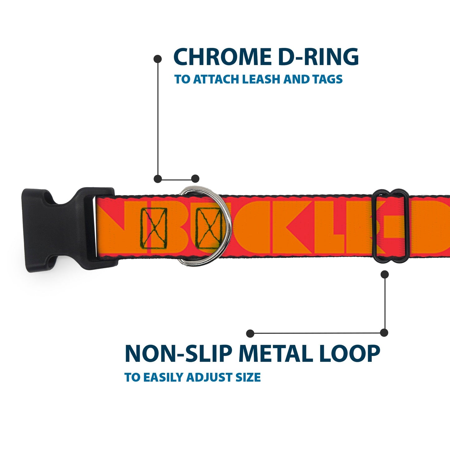 Plastic Clip Collar - BUCKLE-DOWN Shapes Red/Orange