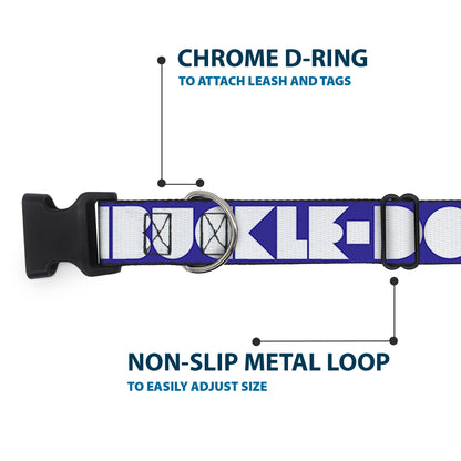 Plastic Clip Collar - BUCKLE-DOWN Shapes Blue/White