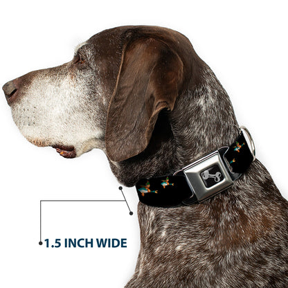 Dog Bone Seatbelt Buckle Collar - Flying Mallards Black