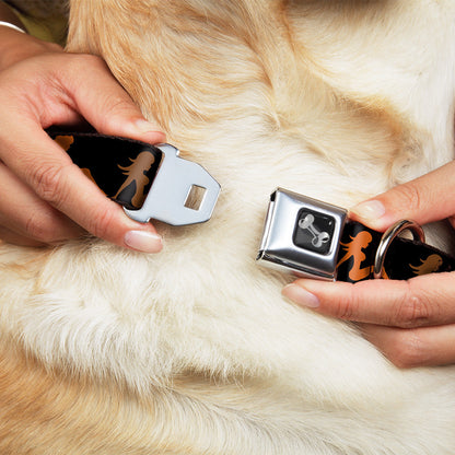 Dog Bone Seatbelt Buckle Collar - Mud Flap Girl Repeat Black/Orange Fade