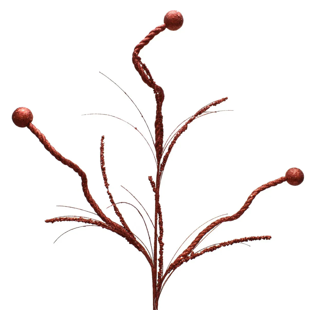 Glittered Ball Curl Spray 33" in Red