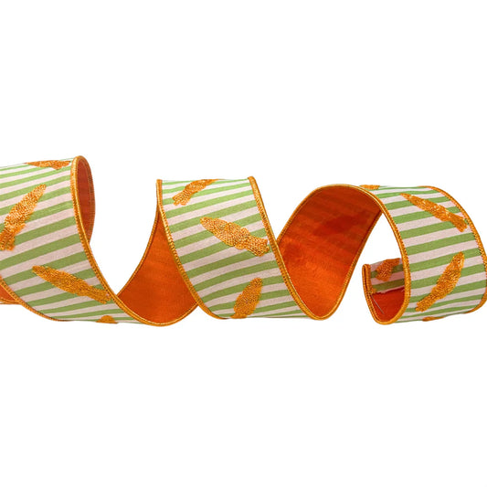 2.5'' X 10 YD Carrot Patch Embroidery Ribbon