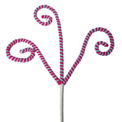 Chenille Curl Spray  - Turq./Pink 25.5"