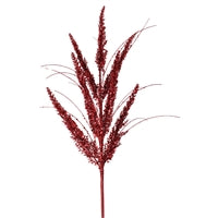 Glitz and Glam Glitter Cattail Spray - Red 29"