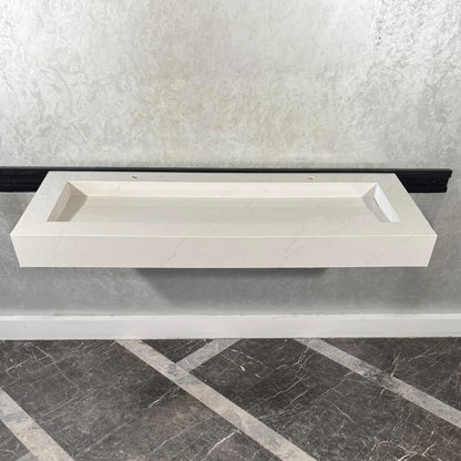 READY TO SHIP! Handcrafted Tiber Quartz Sink: Quartz Vanity Top (QU-100)