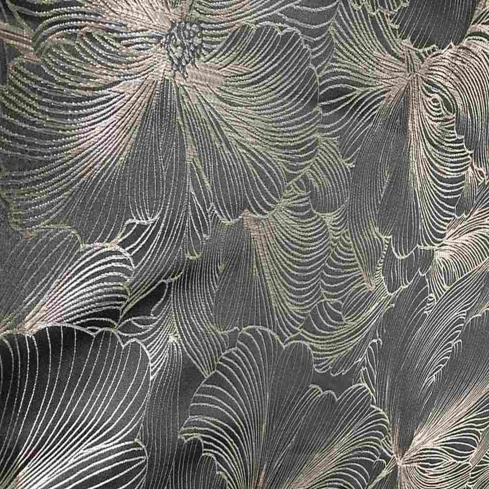 Gray Delhi Metallic Flower Jacquard - Custom Tablecloths